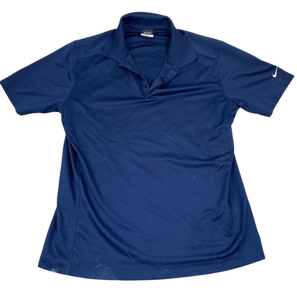 Nike Golf Men's Dri-Fit Polo Shirt Large Blue Short Sleeve Performance Activewea